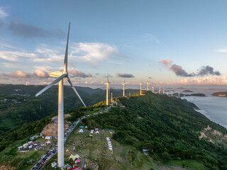 wind power station on mountain