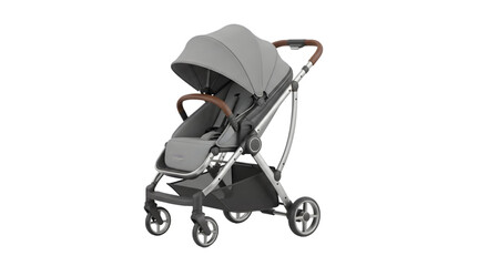 Kereta Dorong Bayi Abu abu Elegan, Desain Minimalis Modern