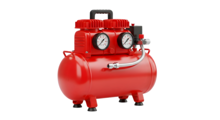 Kompresor Udara Portabel Merah, Alat Pembangkit Tekanan Angin