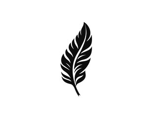 Fototapeta premium This design features a striking black leaf shape on a clean white background, highlighting the beauty of nature. Its refined lines create a sense of harmony and elegance.