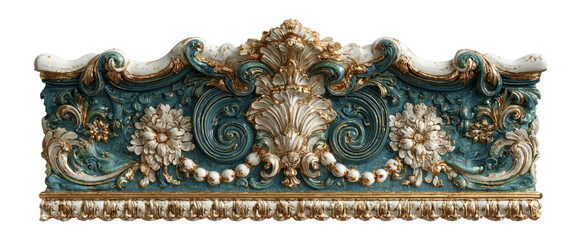 Ornate Vintage Architectural Decoration with Floral Design and Elaborate Details