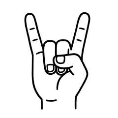 Obraz premium Hand gesture of rock and roll pride in lively celebration