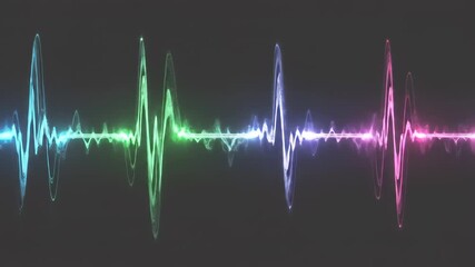 Colorful Neon Sound Wave Spectrum on Dark Background
