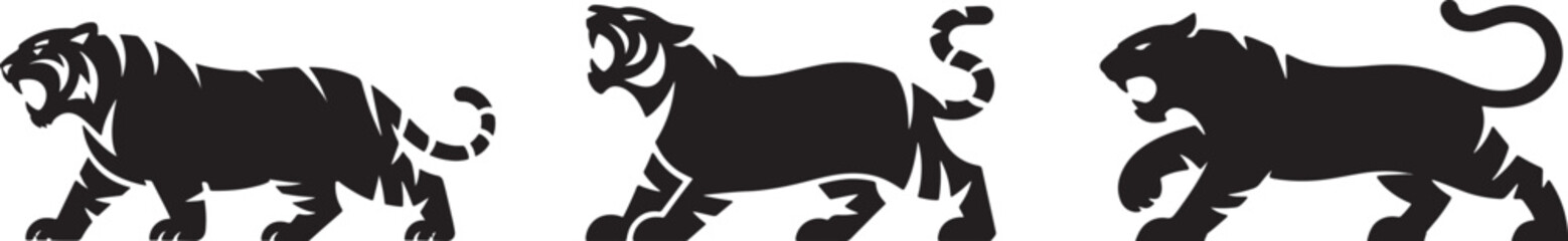 Tiger silhouette  logo template vector illustration. 