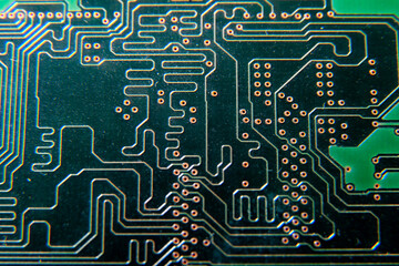 Close-up of an electronic printed circuit board