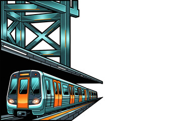 Modern Subway Train Arriving at Platform