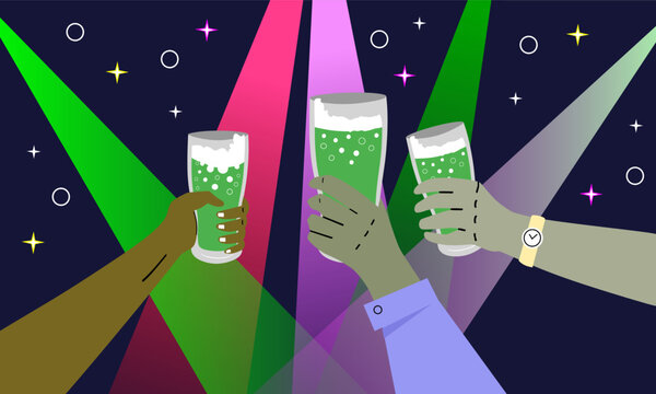 Cheers  friend vector illustration of a colorful abstract background