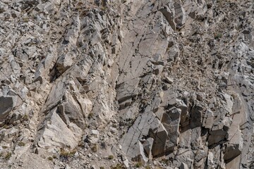 ( Tli ) Absaroka Volcanic Supergroup - Thorofare Creek Group - Intrusive rocks of the Two Ocean and Langford Formations. Lake Butte Scenic Drive , Yellowstone National Park, Wyoming.