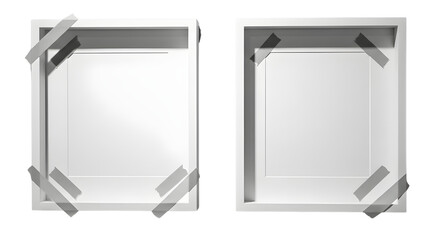 Square photo frames ready for art display isolated PNG with Transparent Background