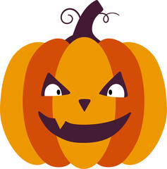 Spooky Jack o lantern with an angry expression.