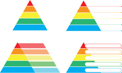 ピラミッド　ヒエラルキー　アイコン 5段 　セット