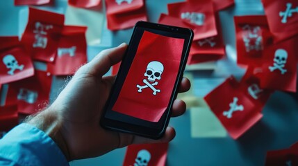 Smartphone warning skull