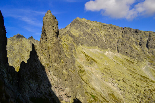 Zabi Kon mountain and Wolowa Turnia (Volia&nbsp;Veza) in the background, High Tatras, Slovakia