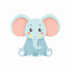 Obraz premium Cute cartoon elephant playing with a ball in a cheerful wildlife illustration