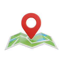 3d map pin icon on Transparent Background PNG Generative AI