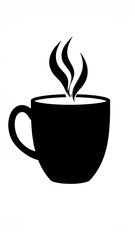 Black silhouette of a hot beverage in a mug