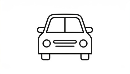 Simple black outline drawing of a car (1)