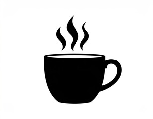 Hot black coffee cup silhouette