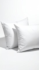 Two white rectangular pillows