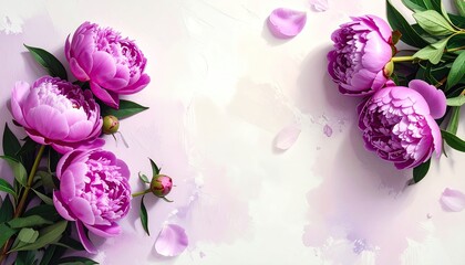 Pink peonies on a pastel background
