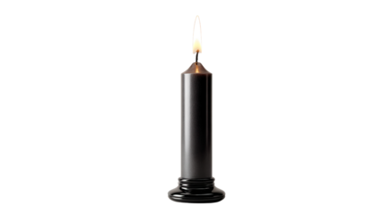 Black candle background isolated on a Transparent background, PNG file.
