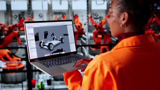 Automotive Design CAD Software On Laptop