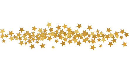 Isolated golden stars confetti banner design, celebration decor or festive event decoration