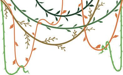 botanical vines with leaves in flowing design