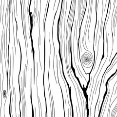 Minimilist a detailed black and white illustration of a wood grain pattern with visible knots and natural lines vector