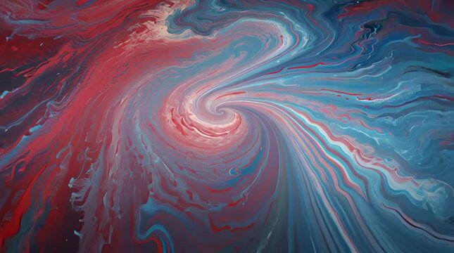A captivating abstract swirl of vibrant red and blue tones swirling magnificently.