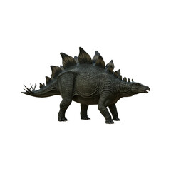 Large stegosaurus dinosaur on transparent background PNG Generative AI 
