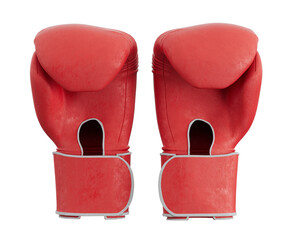 Red boxing gloves isolated on white background. 3D rendering