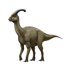 Parasaurolophus dinosaur on transparent background PNG Generative AI
