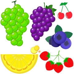 set of berries