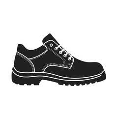 Durable work boot silhouette for rugged adventures and industrial wear vector flat design vector illustration white background