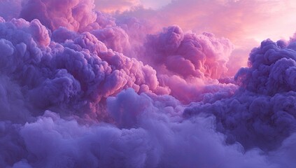 A majestic rendering of voluminous, swirling vapor, bathed in warm and cool hues