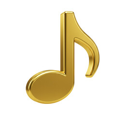 3d quaver musical note on transparent background PNG Generative AI