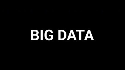 Dynamic black and white animation revealing the term Big Data with abstract shapes. 4k text animated video - Powered by Adobe