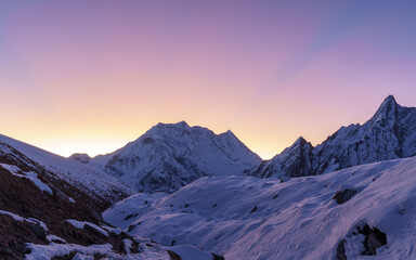 Purple Dawn Paints Snow Covered