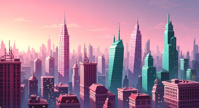 "Cyberpunk Skyline Glow" – For the neon-tinted cityscape at dusk. - Powered by Adobe