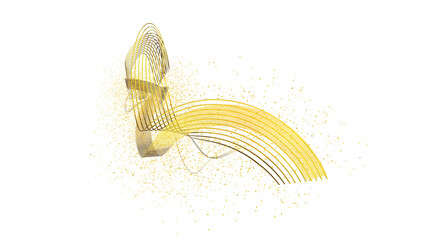 Luxury Golden Wave with Sparkling Glitter Particles – Elegant Abstract Design on Transparent Background
