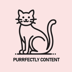 Purrfectly Content Cat T-Shirt – Cute Cat Lover Pun Design