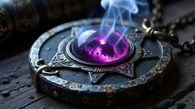 Mysterious amulet radiates dark energy a chilling Halloween concept perfect for spooky narratives and supernatural themes in your creative projects