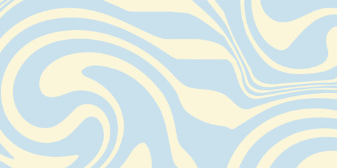 A minimal wavy abstract background with pastel blue and cream colors, inspired by 60s and 70s retro style.Vector illustration.eps 10