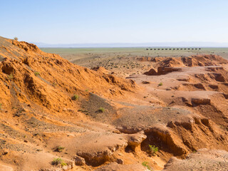 Fototapeta premium Flaming Cliffs, Gobi Desert, Mongolia