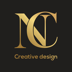 Luxury NC logo design. CN logo design. Creative NC or CN logo design. Stylish logo design. Minimalist logo design Royal free download. Brand, Fashion logo design.
