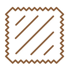 Fabric Piece, textile swatch linear icon isolated on transparent background. Fabric piece outline perfect for dry cleaning, laundry, washing service, upholstery and cloth care themes. Editable stroke.