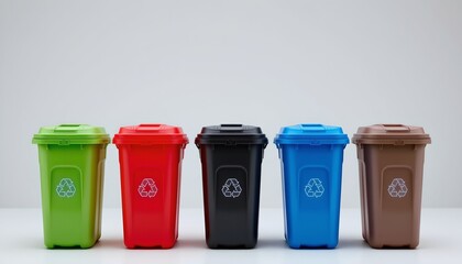 Colorcoded Recycling Bins for Waste Separation