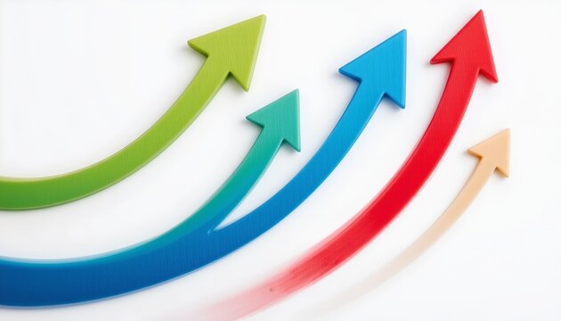 Colorful Upward Arrows Symbolizing Growth