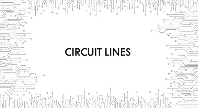 Abstract electronic circuit board pattern on a white background, digital technology concept